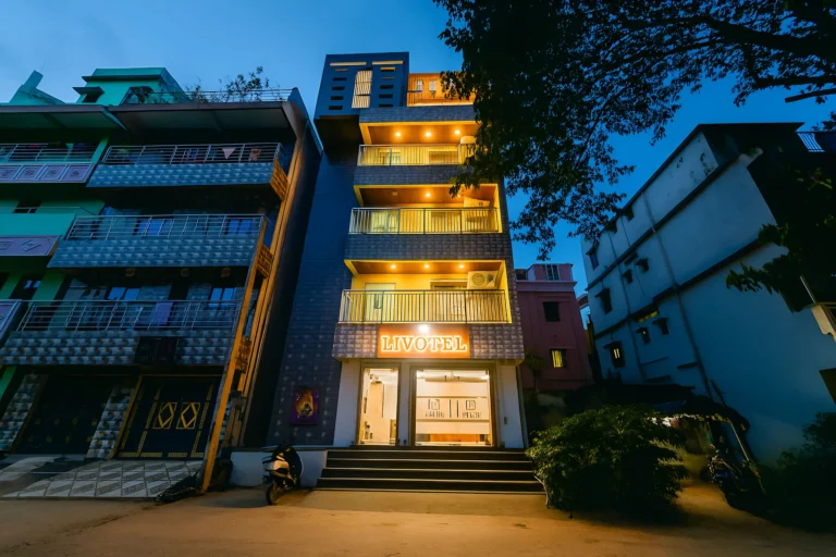 Livotel Premium Hotel building at night – Patia, Bhubaneswar