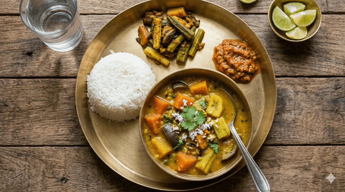 Illustration of dalma, the Odia lentil and vegetable dish