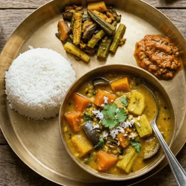 Illustration of dalma, the Odia lentil and vegetable dish