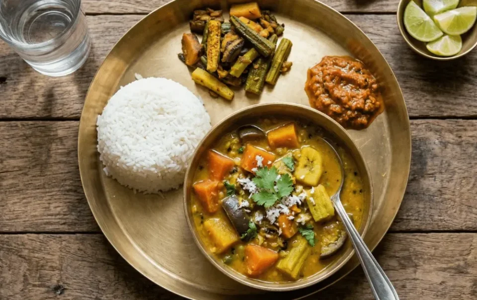 Illustration of dalma, the Odia lentil and vegetable dish
